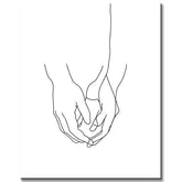 Painting by Numbers Art Minimalism Drawing Hands VI